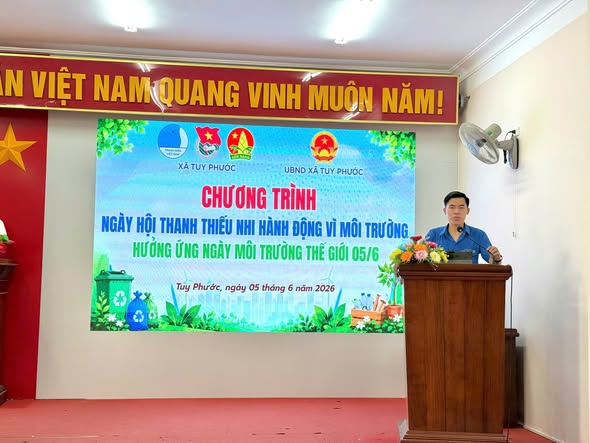 ĐOÀN XÃ TUY PHƯỚC PHỐI HỢP CÙNG UBND XÃ TUY PHƯỚC TỔ CHỨC NGÀY HỘI "THANH THIẾU NHI HÀNH ĐỘNG VÌ MÔI TRƯỜNG" VÀ HOẠT ĐỘNG "ĐỔI RÁC LẤY QUÀ TẶNG" NĂM 2026